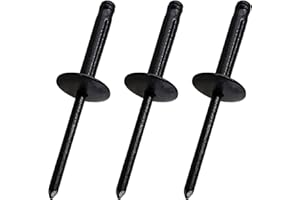Jiozermi 60 Pcs Aluminum Blind Rivets, 3/16” x 3/4" Pop Rivets Assortment, Black