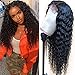 Luduna Deep Wave Lace Front Wig with Baby Hair 150% Density 9A 100% Unprocessed Brazilian Pre Plucked Glueless Deep Wave Human Hair Lace Front Wigs for Black Women Deep Curly Wave Wig (20inch)