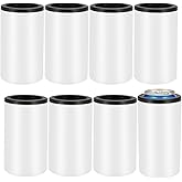 8 Pack Sublimation Can Cooler Blank Sublimation Can Holder Stainless Steel Insulated Can Cooler Sublimation Tumbler Vinly Gifts, White 12oz