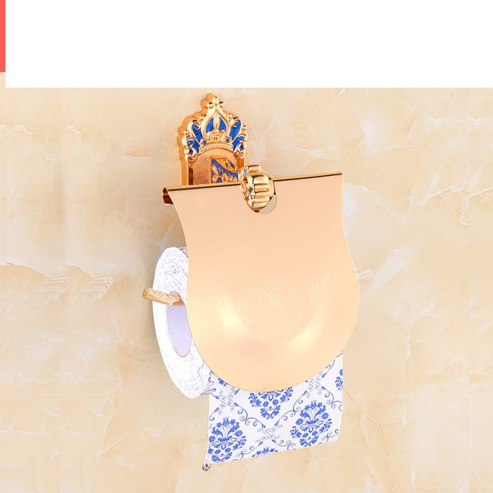 JIJISADA Hair Dryer Holder,Hair Dryer Shelf,Hair Blow Dryer Holder, European Style Towel Rack Single bar Double Towel Shelf Tripod Blower Shelf Row Hook Toilet Brush Holder Tissues Holder -F