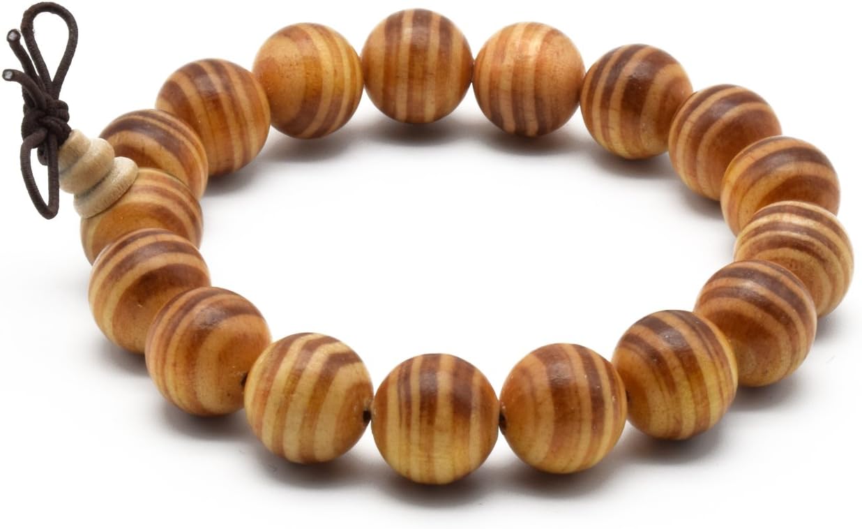 Zen Dear Unisex Natural Dammar Pine Wood Beads Tibetan Buddhist Mala Meditation Necklace Bracelet Beads