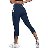 Fihapyli ICTIVE Women's Capris Yoga Pants with Pockets Running Pilates Fitness Running High Waisted Leggings