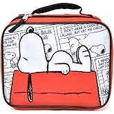 Fast Forward Kids Insulated Lunch Bag with Handle &ndash; Peanuts Snoopy Rectangle Lunch Bag Design &ndash; Reusable Soft Cooler Lunch Box for Boys &amp; Girls, School, Daycare &amp; Travel
