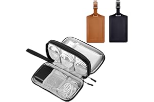 Portable Electronics Travel Organizer with Layer Design, 3 Compartments Travel Cable Organizer Bag Pouch Phone Accessories St