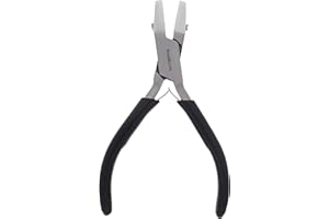 The Beadsmith Double Nylon Jaw Chain Nose Pliers, 4.75 inches (120mm), Black PVC Comfort Grip Handle, with Double Leaf Spring, protects wire when bending and looping
