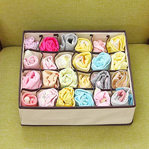 Foldable Underwear Storage Organizer for Bra Sock, Underwear Sock Drawer Closet Organizer, 4 Set - Thumbnail 2
