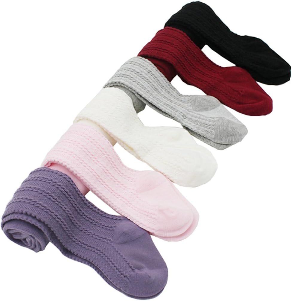 Taiycyxgan Baby Kid Girls Winter Tights Cable Knit Tights 6 Pack Leggings Stocking Pants: Clothing