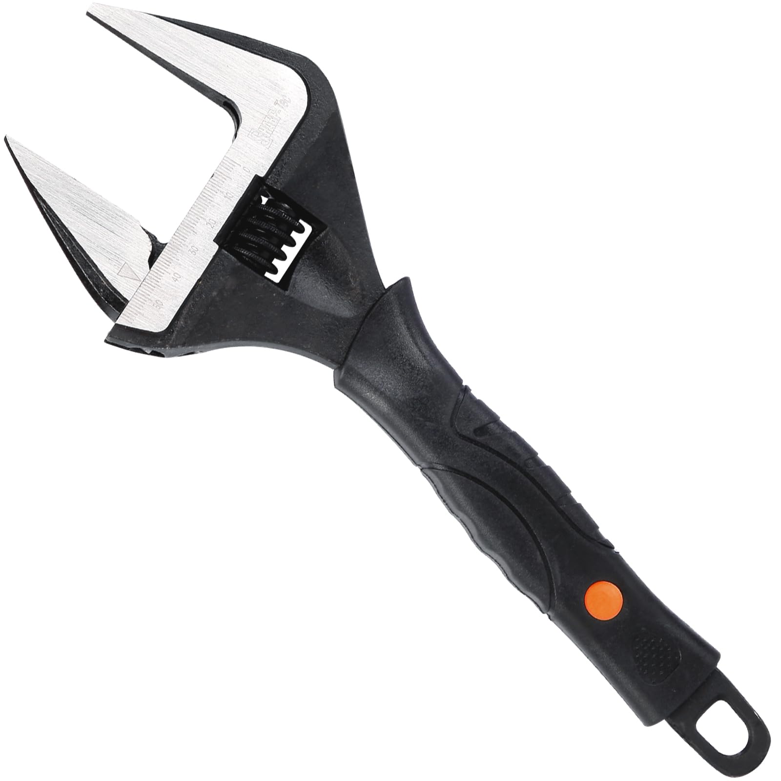 Sharp-tec 12-Inch Adjustable Spanner Wrench (300mm), 60mm Wide Jaw Large Opening, Chrome Vanadium Steel, Black Oxide Finish, Heavy-Duty Plumbing & DIY Tool with Ergonomic Grip