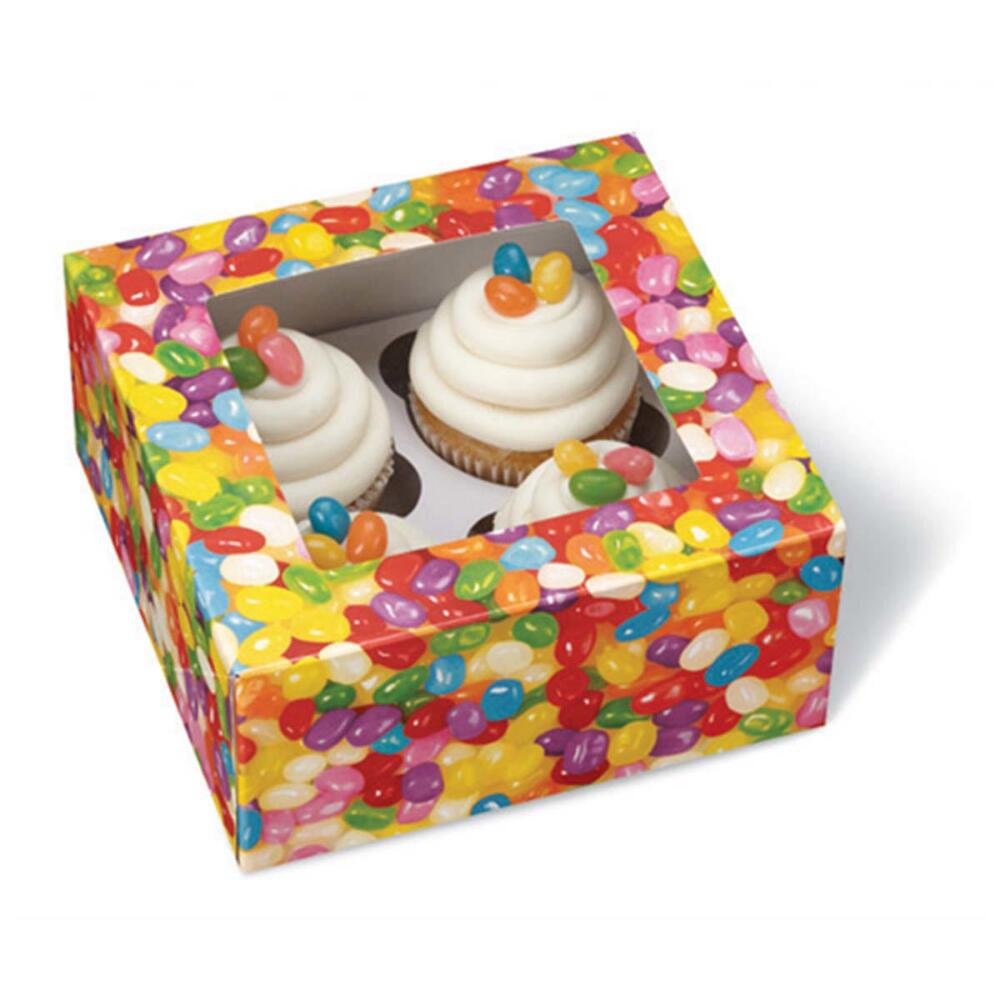 Wilton Cupcake Boxes x 6.25-inch 3/Pkg-Photo Real Jelly Bean 4 Cavity, Other, Multicoloured, 3.27 x 19.78 x 31.21 cm