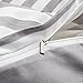 DelbouTree 3 Pieces Striped Duvet Cover,White Duvet Cover Grey Stripes Reverse to Solid Grey,3pcs Bedding Duvet Cover Set,King Duvet Cover with Zipper Closure and Corner Ties,King