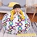 Lukeight Stuffed Animal Storage Bean Bag Chair for Kids, Zipper Storage Bean Bag for Organizing Stuffed Animals, Flower Bean Bag Chair Cover, (No Beans) X-Large