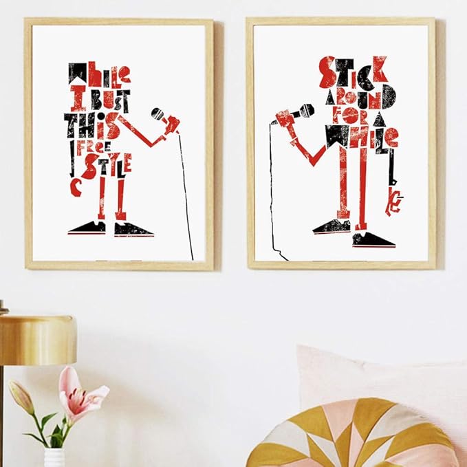 Juabc Abstrakter Roboter-singender Brief-Puzzle-Wandkunst-Leinwand