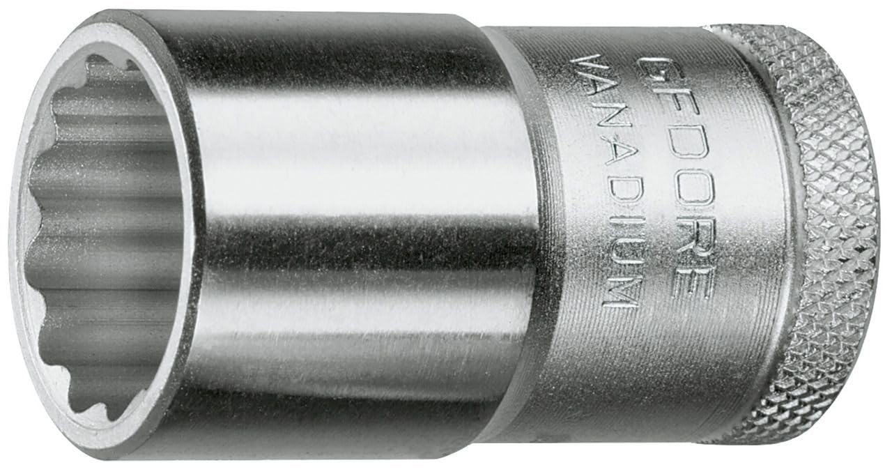 GEDORE Socket, 1/2" 12.5 mm drive, Bi-hex, 13 mm AF, Tool, D 19 13, Chrome-plated steel