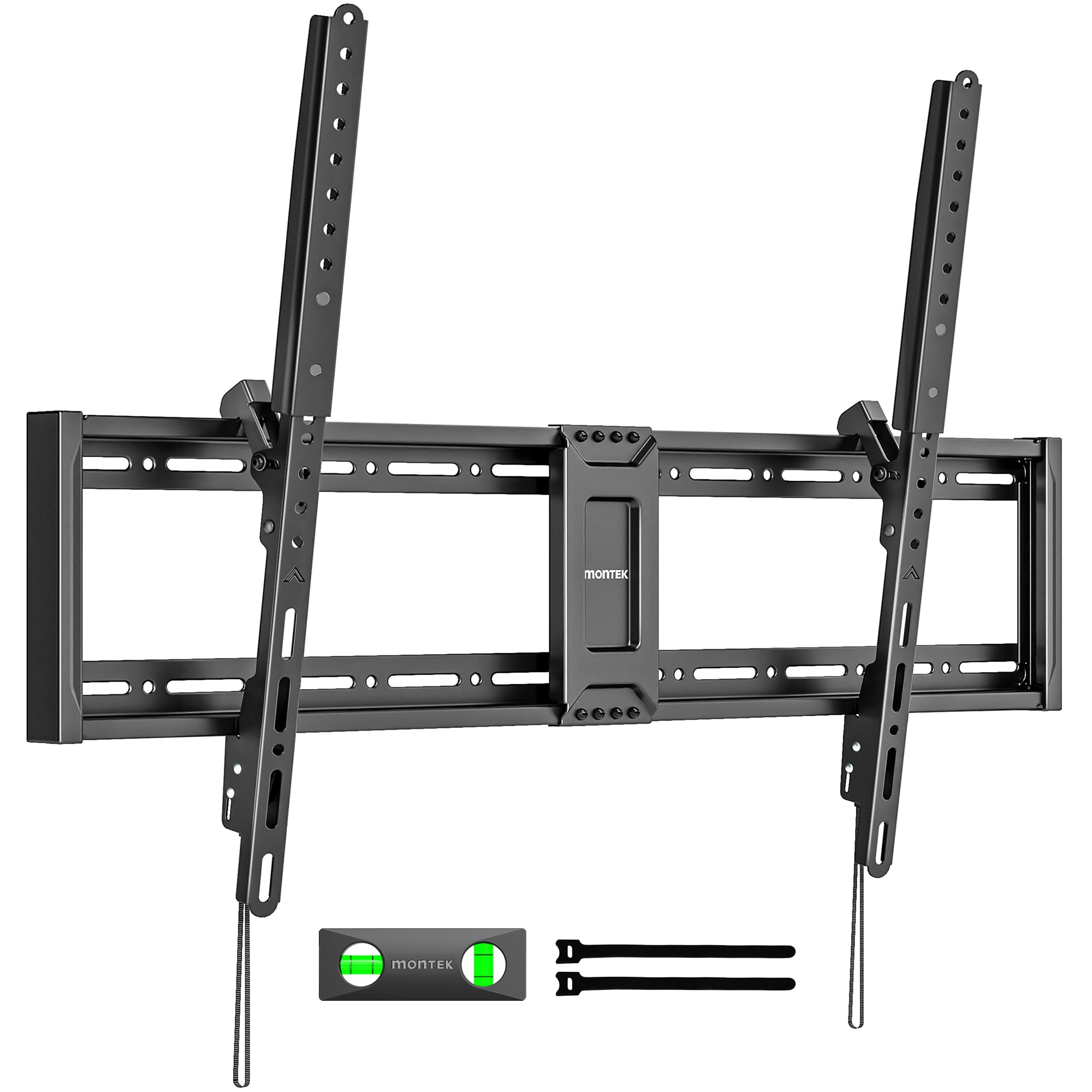 Photo 1 of monTEK Heavy Duty Tilt TV Wall Mount for 43–100" Large Flat & Curved TVs, Holds 200 lbs, Ultra Slim Low Profile Bracket with 8° Tilt, Fits 16"/18"/24" Wood Studs, Max VESA 800x600, 4× Load Tested