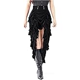 Spooktacular Creations Women Steampunk Mullet Skirt Costume, Renaissance Pirate Gothic Dress for Halloween Cosplay Party