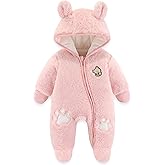 Fairy Baby Newborn Baby Snowsuit Bear Outfit Footie Romper Winter Thick Fleece Jumpsuit Infant Coat for Girls Boys 0-12M
