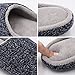HomeIdeas Women's Cashmere Cotton Knitted Anti-slip House Slippers, Winter Breathable Indoor Shoes , Navy Blue , Large / 9-10 B(M) US
