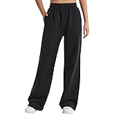YEOREO Women's Wide Leg Sweatpants Drawstring Baggy Sweatpants Penny Fleece Lined Lounge Pants with Pockets