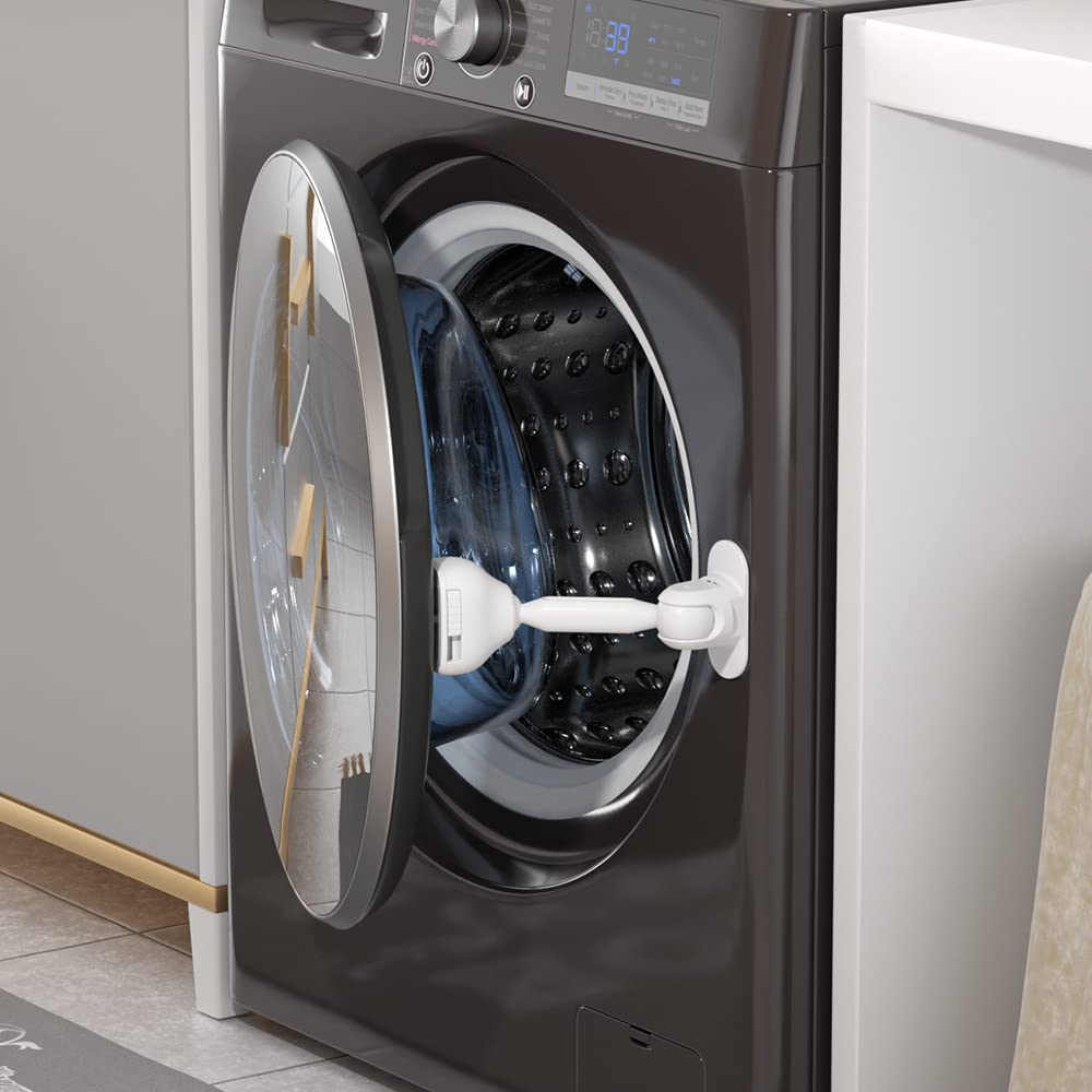 EUDEMON 1 Pack Baby Safety Washer/Dryer Door Holder,Front Load Washer Door Prop for Kids, Child Washing Machine Door Lock, Not Fit All Washers(White)