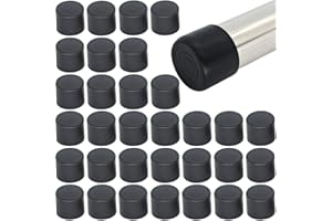 Wvapzwr 32Pcs Black Rubber Round Chair Leg Tips Caps, 7/8 Inch (22mm), Non-Slip, Floor Protectors