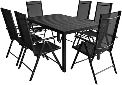 Festnight Conjunto de Mesa y Sillas de Comedor Jardín 7 Piezas: Amazon