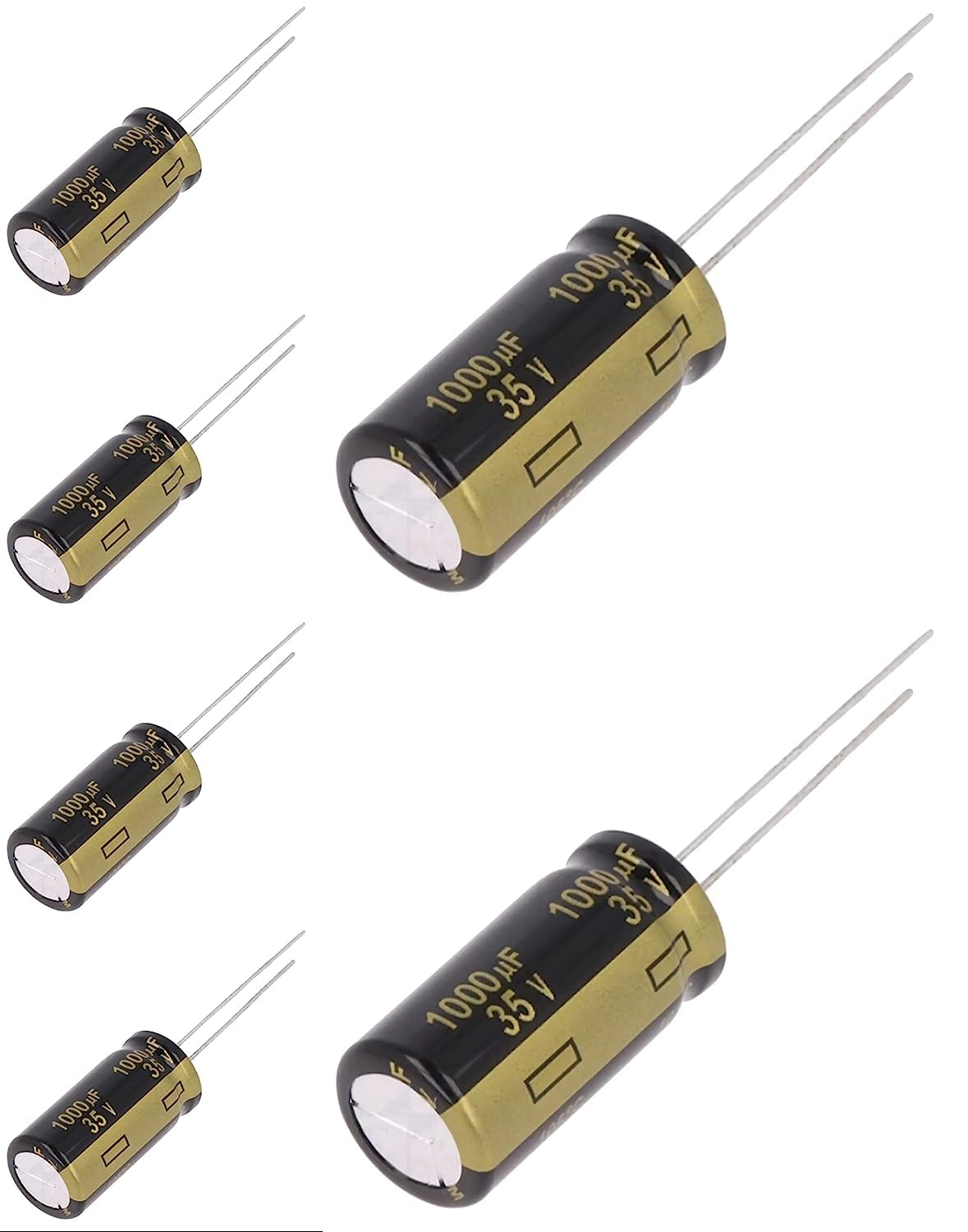Panasonic FM 1000uF 35V Low-ESR Electrolytic Capacitors (Pack of 4) - 7000hr @ 105C, 12.5x20mm