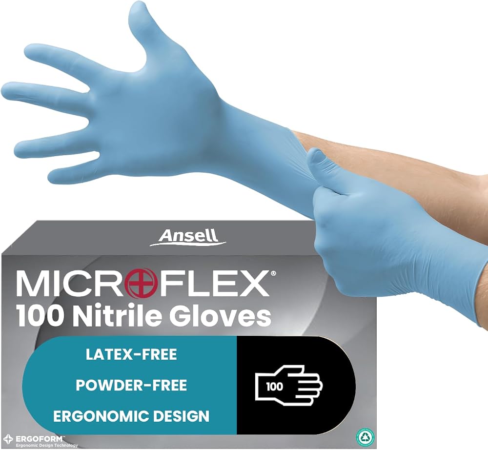 Ansell TouchNTuff 92-134 Nitrile Gloves 9 L Blue 100 pcs