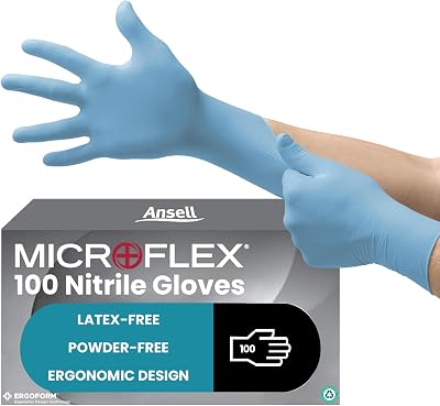 Ansell TouchNTuff 92-134 Nitrile Gloves 9 L Blue 100 pcs
