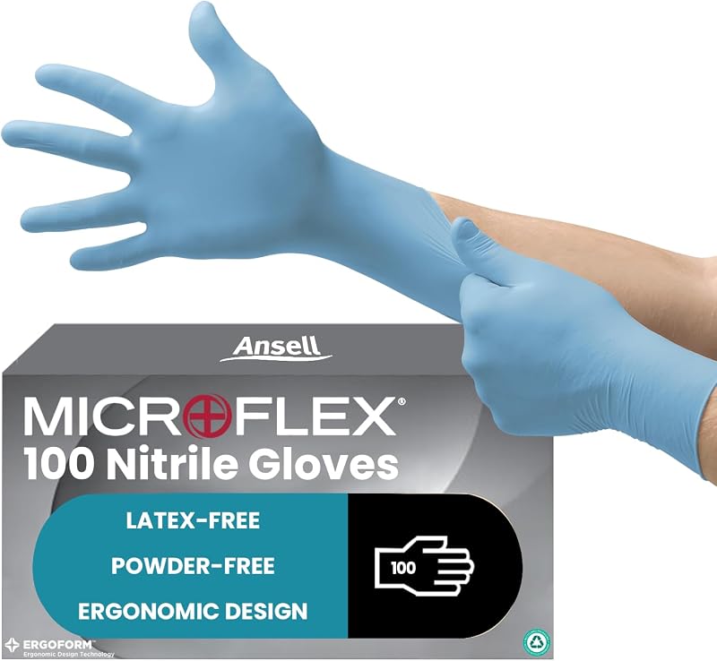 Ansell TouchNTuff 92-134 Nitrile Gloves 9 L Blue 100 pcs