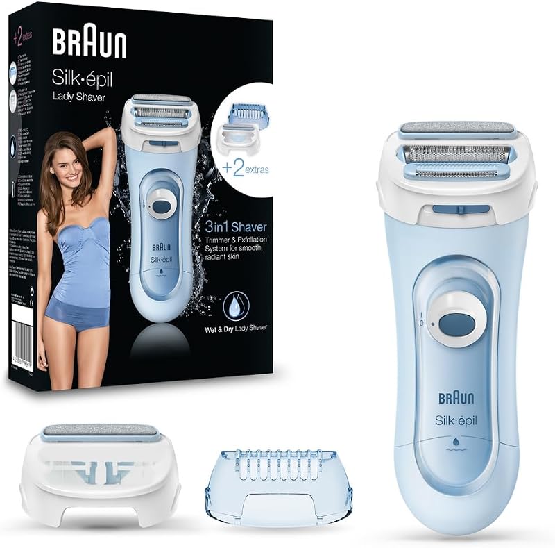 Braun Silk-épil 5-160 Lady Shaver 3-in-1 Wet & Dry UK 2 Pin Blue