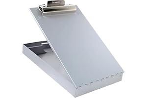 Saunders Recycled Aluminum Redi-Rite Storage Clipboard with Self-Locking Latch – Lightweight, Weather-Resistant Lacquer Finish Stationery Box. Office Products, Silver, Letter