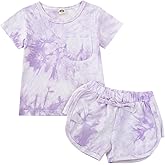 Aruzig Toddler Baby Girl Summer Outfits Short Sleeve T-Shirt and Shorts 2Pcs Clothes Set for Girls