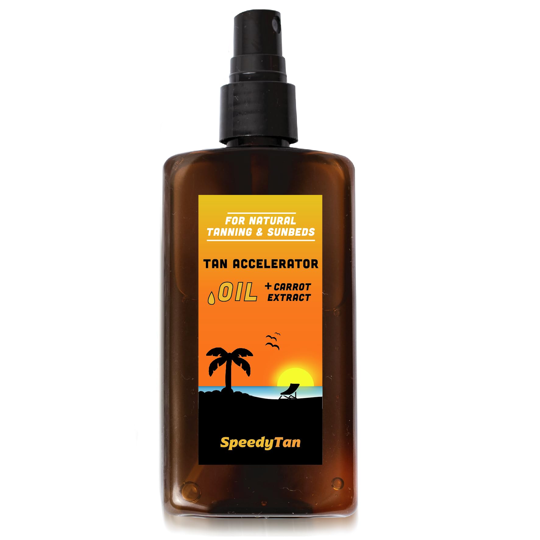 Premium Tan Accelerator Tanning Oil - For Sunbed Use & Natural Tanning - Natural Tanning Accelerator With Carrot Extract - UK Based Brand