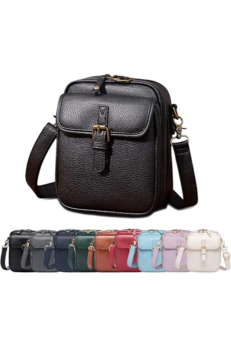 thumbnail image 2 of Collaboraten1 Crossbody Leather Bag, Crossbody Leather Bag With Card Slots, Anti-Theft Shoulder Bags Women 2 of 12