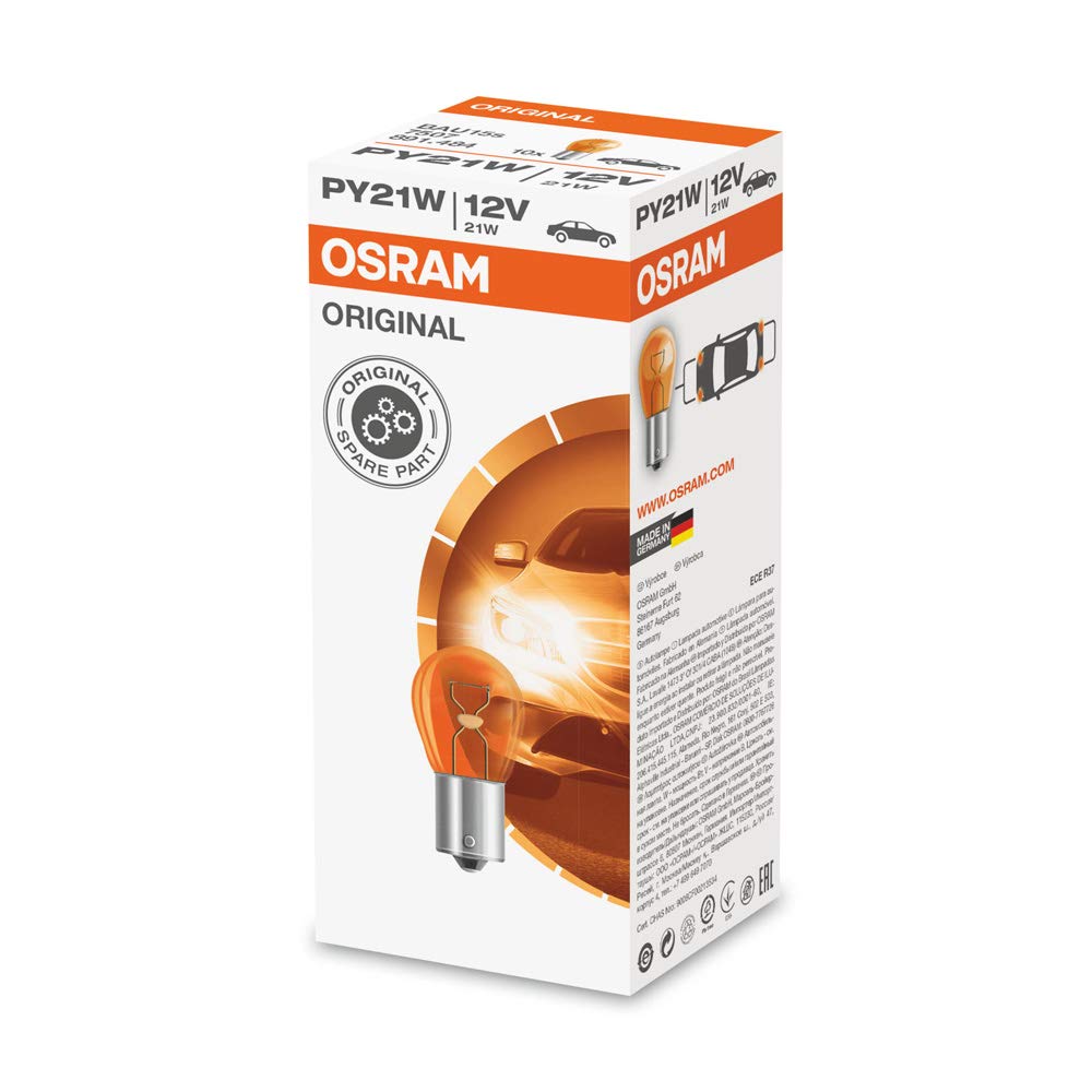 10 x Osram 581 PY21W BAU15S Amber Indicator Light Bulb 12v 21w 7507
