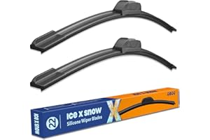 ICEXSNOW Silicone Wiper Blades 22 inch 2 Pack Replacement for 2024-2009 Ford F-150, 2023-2008 Expedition,2006-1999 Chevy Silverado,13-06 Impala,20-15 Tahoe Automative Replacement Windshield Wiper Blades