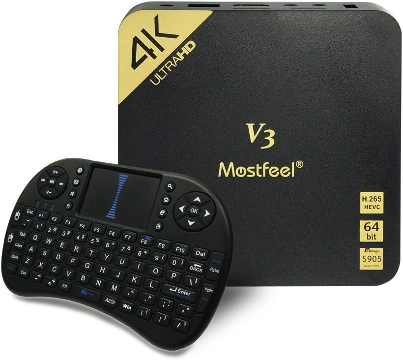 Smart Android Mini PC, Mostfeel 4K HD HDMI 1080p H.265 Wifi LAN Miracast Airplay Mini I8 Wireless Keyboard