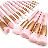 Z'OREYA Makeup Brushes 15Pcs Makeup Brush Set Premium Synthetic Kabuki Brush Cosmetics Foundation Concealers Powder Blush Blending Face Eye Shadows Brush Set (Pink)