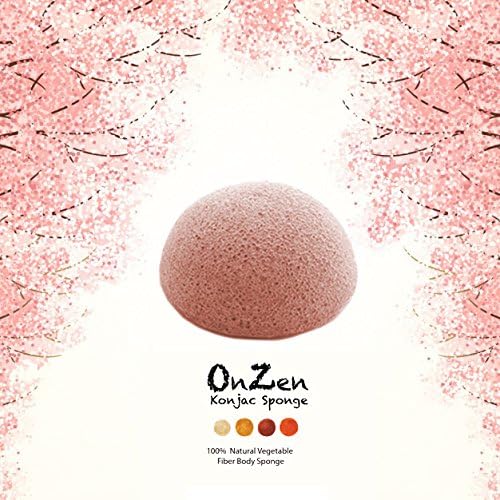 Onzen Konjac Sponge All Natural Japanese Facial Sponge with cherry blossom