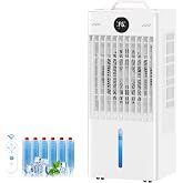 Portable Air Conditioners Fan, Windowless Evaporative Air Cooler 2 Modes &amp; 6 Speeds, 12H Timer for Smart Auto-off, 3-Gals Tank for 20H Cooling,16FT Remote,No Hose Needed,38db Swamp Cooler