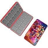 PERFECTSIGHT Cute Switch Game Card Case for Nintendo Switch 2 2025 / Lite/ OLED, 24 Game Holder Cartridge Case for Game Cards and 48 SD Cards, Kawaii Portable Compact Storage Box, Bros
