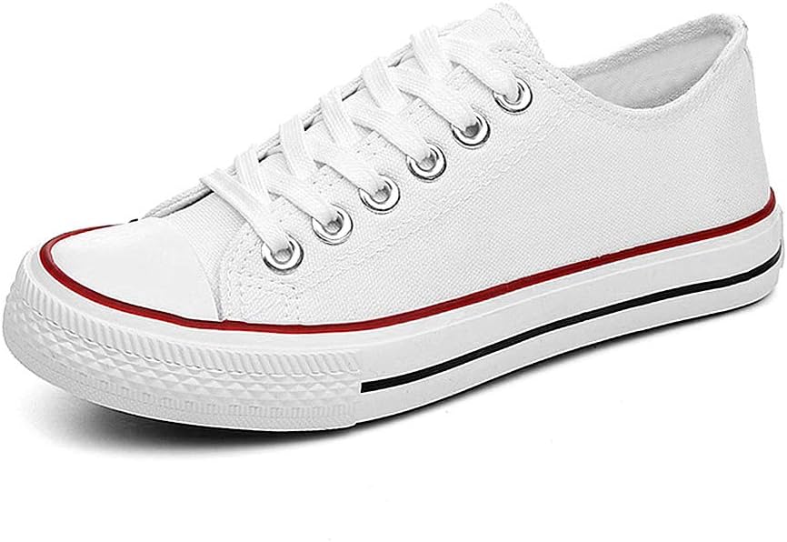 Ladies Canvas Shoes Womens Girls Trainers Casual Lace Up Retro Plimsoles Low Top Flat Gym Sports