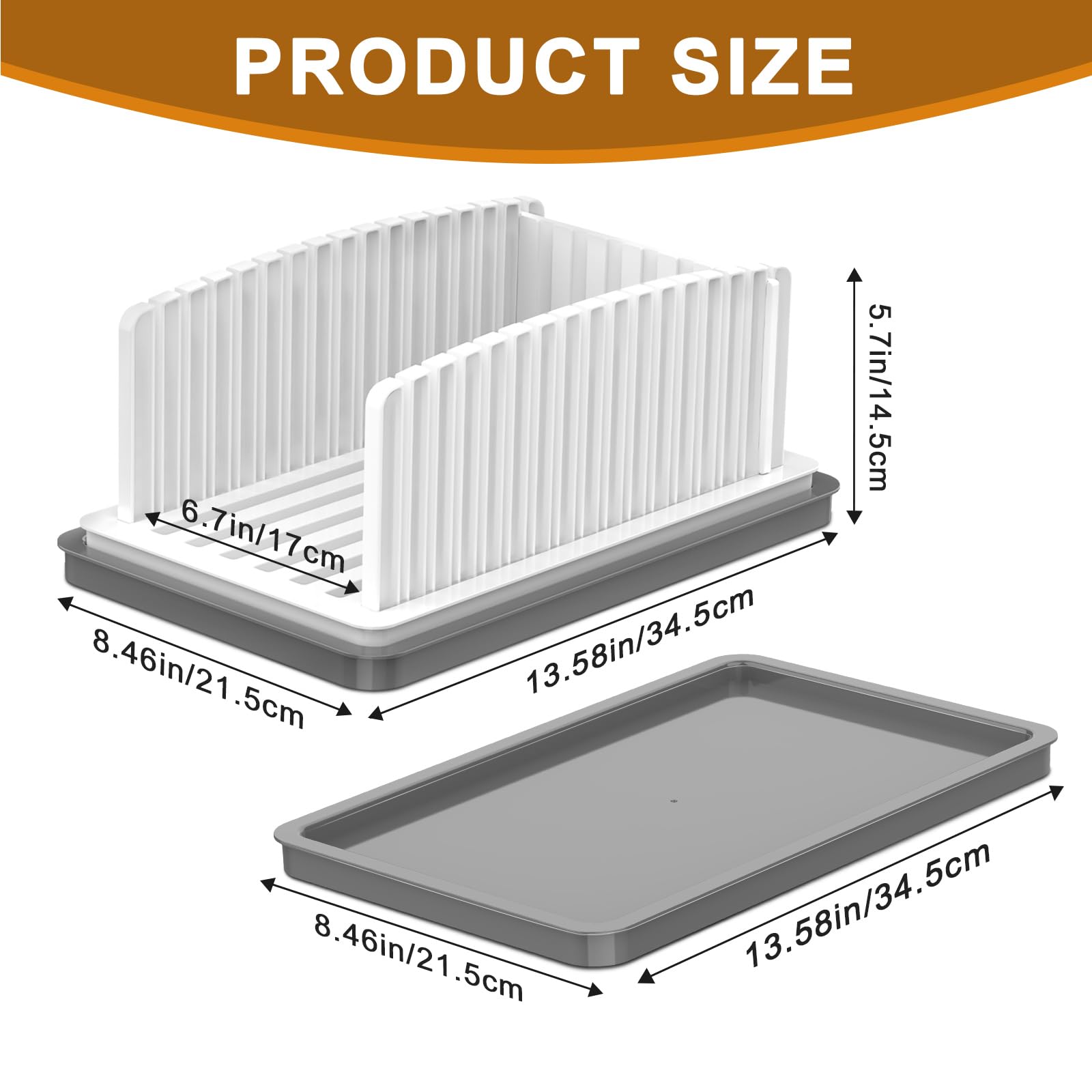 New Upgrade Bread Slicer for Homemade Bread, Bread Slicing Guide Adjustable Width, Foldable and Compact Cutting Guide with Crumb Tray, Suitability for Homemade Bread, Bagels, Cakes