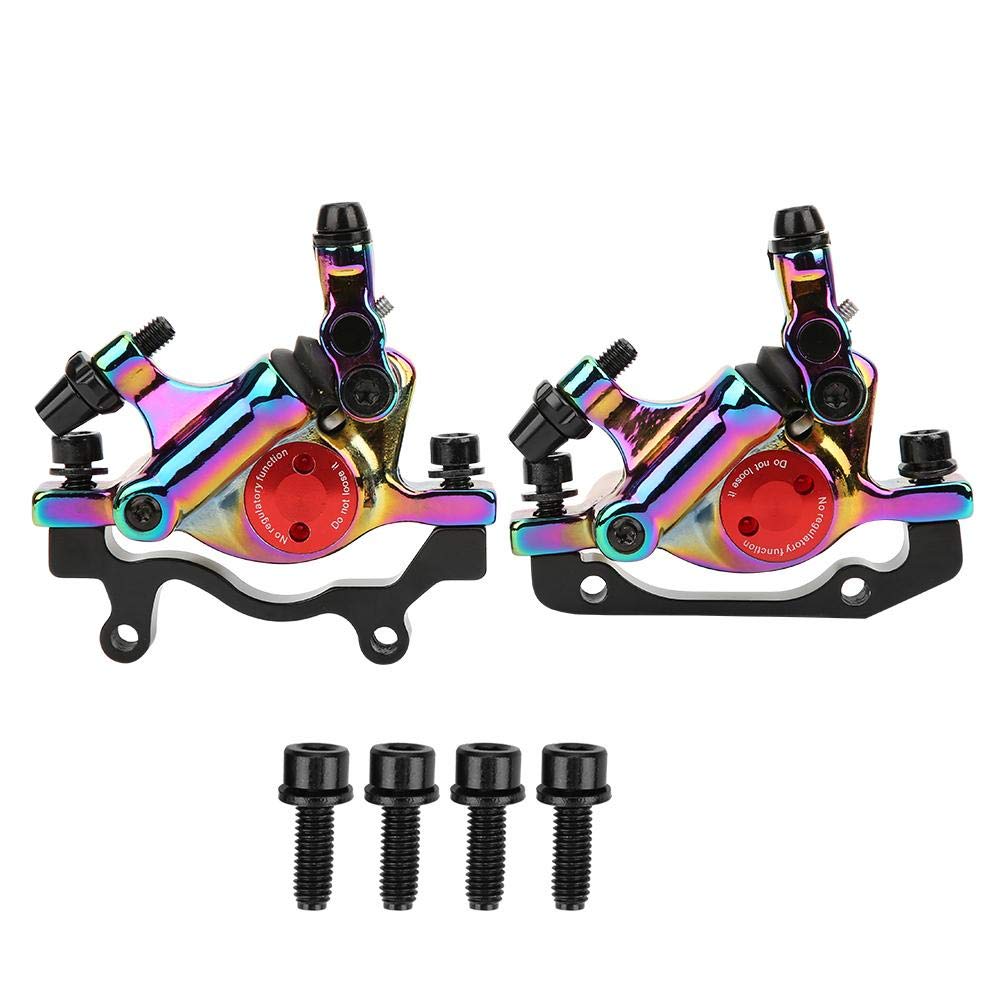RiToEasysports Hydraulic Disc Brake Set, Front Rear Brake Set Good Sensitivity for Mountain Road Aluminium Alloy (Colorful) Riding Racks And Storage Ride