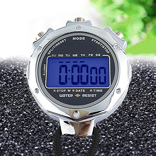 LAOPAO Stopwatch,1/100th Second 2 Lap Memory, Clock Daily Rainproof Digital Timer for Sports Match,Competition,Coach,Referee,Training,Timing