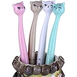 Cat head Gel Ink Pen, Cute Cartoon Bedroom Eyes Rollerball Pens(4pcs)