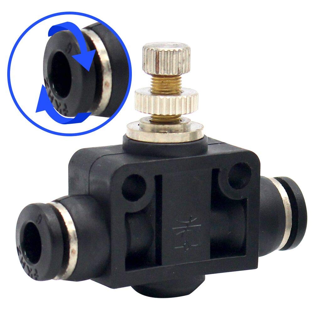Tailonz Pneumatic SCF1/4 Air Flow Control Valve with PushtoConnect