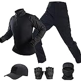 VPZenar Tactical Uniform,Combat Pants and Shirt,Cap Balaclava Gloves Set,Camo Camouflage Suits, Men's Military Airsoft Gear