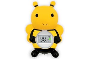 IOG Baby Bath Thermometer Floating Toy, Safety Water Temperature Thermometer for Bathtub - Tub Toy Gift for Newborn Baby Shower, Infants, Toddlers, Kids (Bee)