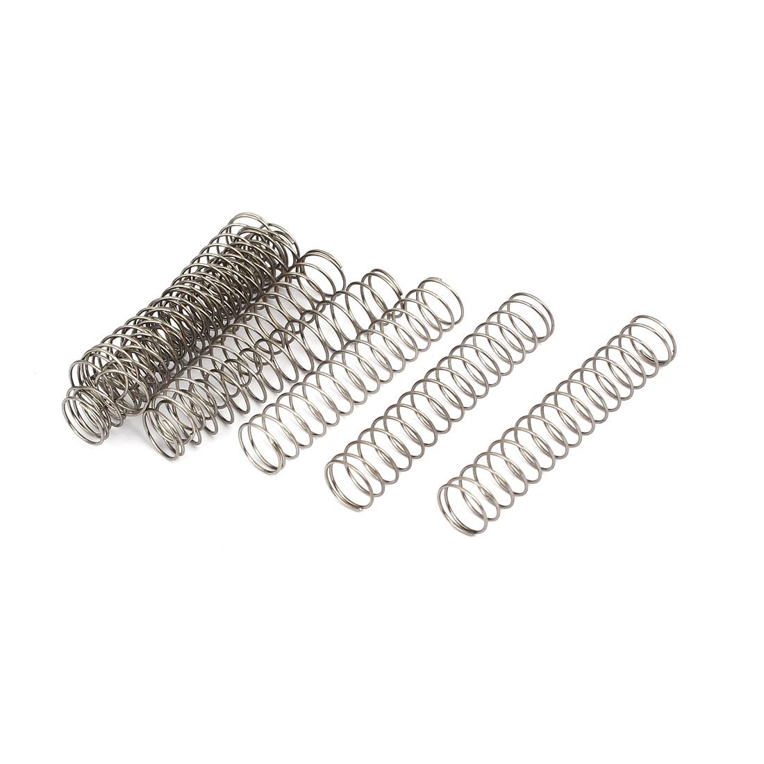 sourcingmap Compression Spring,304 Stainless Steel,10mm OD,0.6mm Wire Size,50mm Free Length,Silver Tone,10Pcs